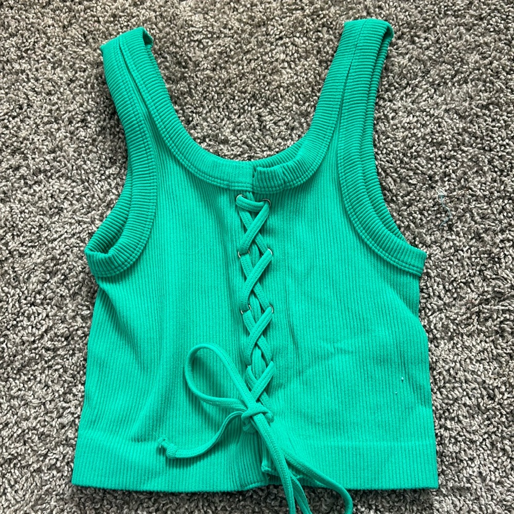 Green crop top